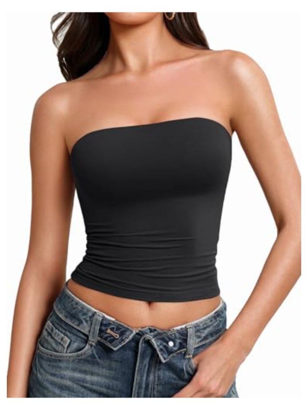 Women's Strapless Double Lined Tube Top Y2K Going Out Tank